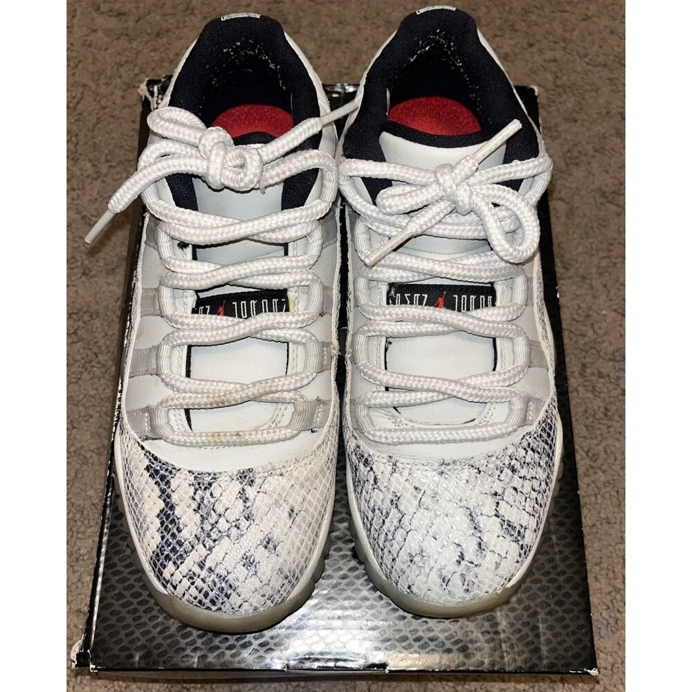 NIKE Air Jordan 11 Retro Low “Light Bone Snakeskin” Youth Size 5.5y